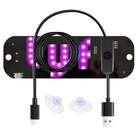 Pink Light Sign for Car Windshield with 2 Suction Cups, Type-C Switch Cable