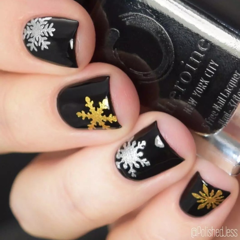 Whats Up Nails Silver Jolly Snowflakes Stencils for Nails, Christmas