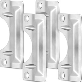 Landhoow 4 Pcs Latch Guard Plate Cover Stainless Steel Door Security Strike Latch Protector, Against Forced Entry Easy to Install