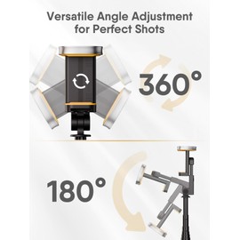 Moman Selfie Stick Stativ, IST01 Tragbar Stativ Handyhalter 153CM Aluminium Handy Stativ Ständer Selfie Stange für Smartphones, 360° Drehbar All in 1 Selfiestick