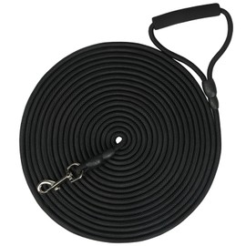 SZEETECH Floating Long Dog Lead, 30ft Long Dog Training Lead for Dog Walking, Hunting and Swimming, Dog Lead with Cushioned Handle for Dogs of Small Medium Dogs (Black)