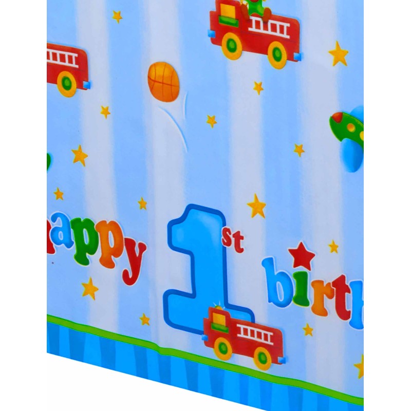 Plastic Table Cover, Fun at One Happy Birthday Boy