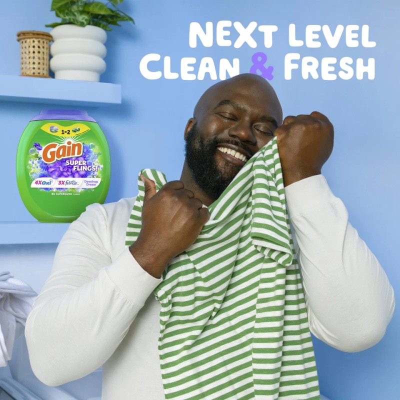 Gain Super Flings Laundry Detergent Pacs 18 Count Dewdrop Dream
