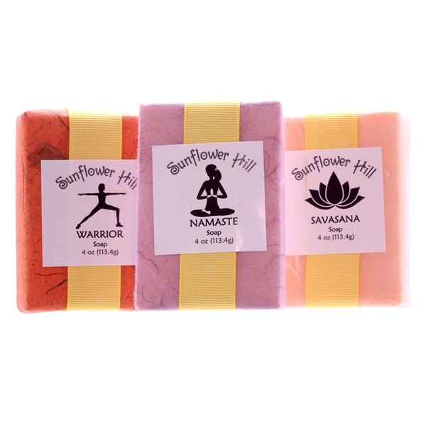 Sunflower Hill Soap Set Made in Maine (Yoga Series: Namaste Warrior and Savasana)