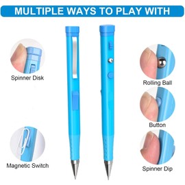 Cotumned ボールペン ジェットストリーム 多機能ペン 文房具 フィジェットペン ストレス解消 おもちゃ ADHD 書きやすいボールペン 磁気 Fidget Pen Toy 人気 おしゃれ 名入れ プレゼント 暇つぶしに楽しい指先回転おもちゃ 青