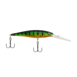 Berkley Flicker Minnow Fishing Lure, Flashy Perch, 1/2 oz, 4 1/2in | 11cm Crankbaits, Realistic Minnow Profile, Sharp Dive Curve Gets to Fish Quickly, Equipped with Fusion19 Hook