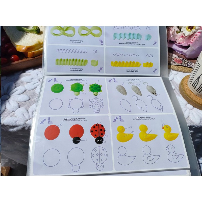 Juego de tablas de decoración de tartas con protector reutilizable