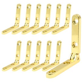 Zorveiio 12 Pcs Mini Jewelry Box Hinges 90 Degree Gift Box Hinges with Screws, Gold