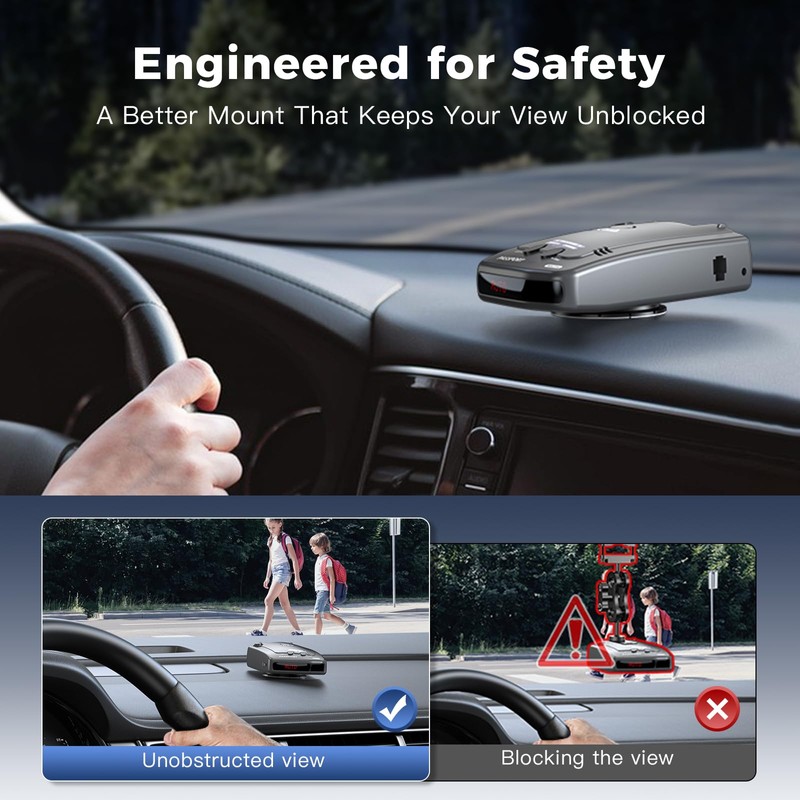 Upgraded Magnetic Radar Detector Dashboard Mount with N52 Magnets, Adhesive