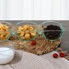 MDLUU Glass Triple Dip Bowl, Divided Appetizer Serving Dish, 3-Compartment