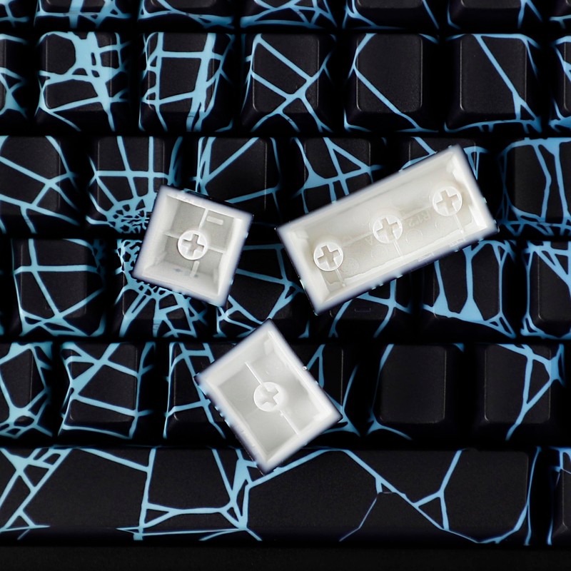 YMDK 131 Spider Web Shine Through Keycaps Cool Side-Lit PBT