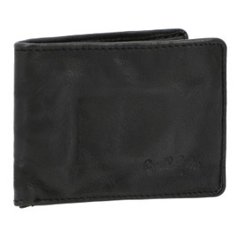 Gusti Ethar Leather Wallet Men's Vintage Black Leather, black, Retro