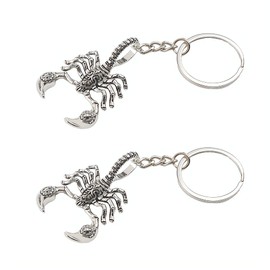 Ximimark 2 PCS Film Creative Antique Silver Scorpion King Key Chain Accessories Car Key Buckle Animal Key Ring Key Pendant Jewelry Men Fashion