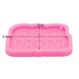 Silicone Resin Mold Irregular Rectangle with 'Dog mom Keychain Resin Mold Expoy Resin Casting Mold for Jewelry and Pendant Making Ideal Gift Cute Necklace Crafts Making