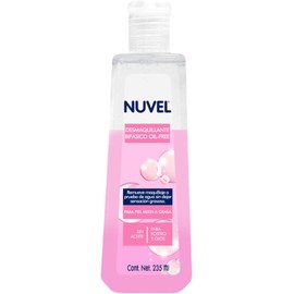 Nuvel Desmaquillante Bifásico Facial Oil Free, 235 ml Desmaquillante Bifásico para Ojos y Rostro Elimina Maquillaje a Prueba de Agua Ideal para Piel Mixta y Grasa Gel Limpiador Facial Sin Frotar