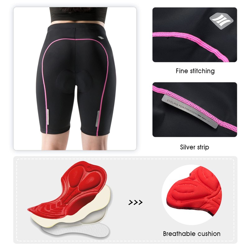 Santic Pantalones Cortos de Ciclismo para Mujer Acolchados con Acolchado
