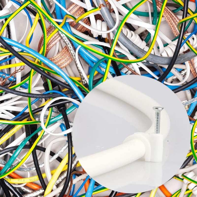 10mm Round Cable Clips 100pcs Assortment Cable Holder Management Wire