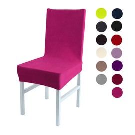 sourcing map Plush Dining Chair Cover,Parson Chair Slipcover Stretch Spandex Velvet Bar Stool Cover Protector Seat Cover Home Decor for Dining Room/Party/Kitchen/Wedding Fandango Pink