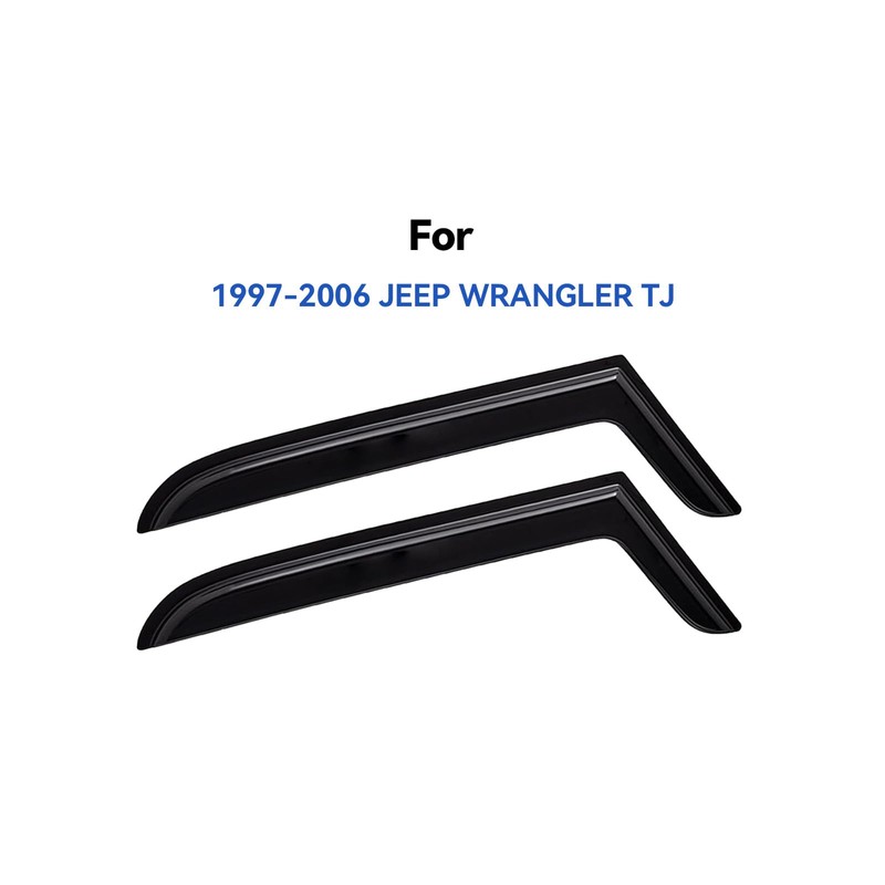 Window Visors Rain Guards Shield for 1997-2006 Jeep Wrangler, Out-Channel
