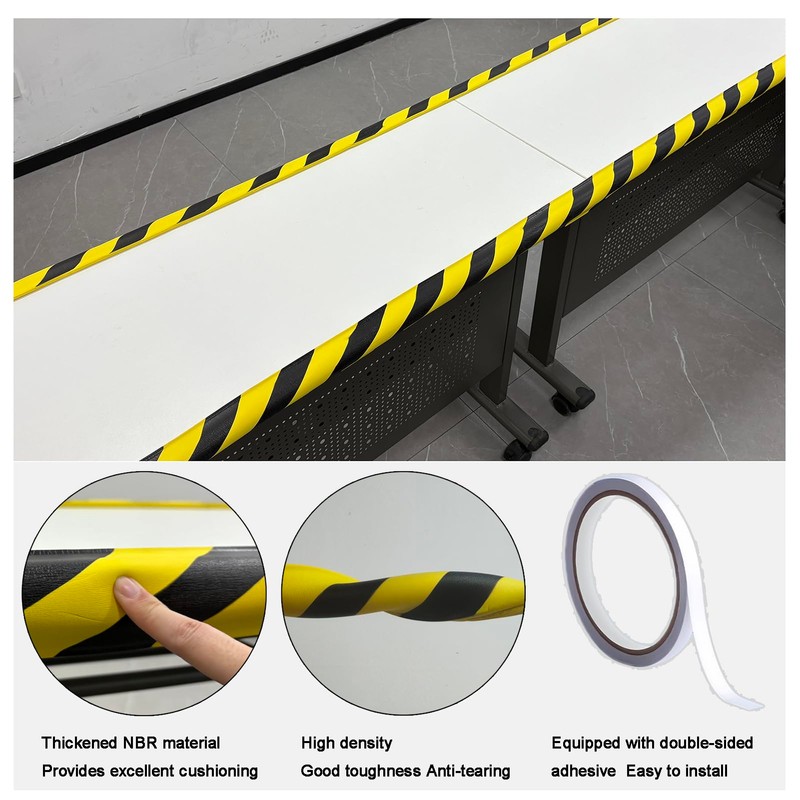 OYKSHDF Edge Protector, 196.9in/5m High Visibility Safety Foam Padding, U