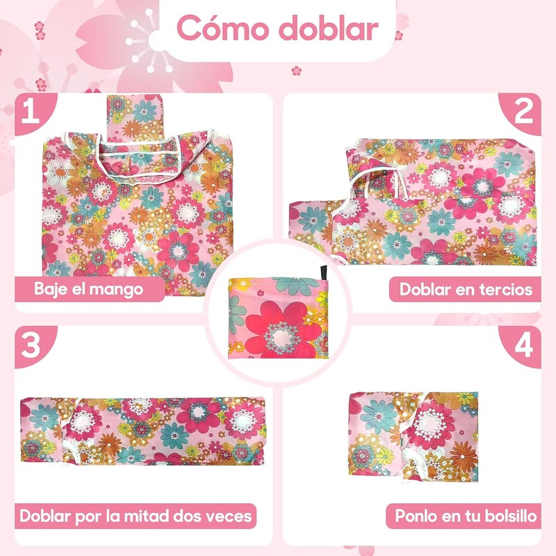 Paquete de 12/6 Bolsas Pleglables Reutilizables para Mandado, Bolsas Ecológicas