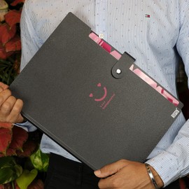 SPS Expanding File Folder with 5 Pocket Smile Design - Fits Letter Size Document Organizer, Accordion File Folders, File Holder for Office, School & Home Use (Pack of 4)