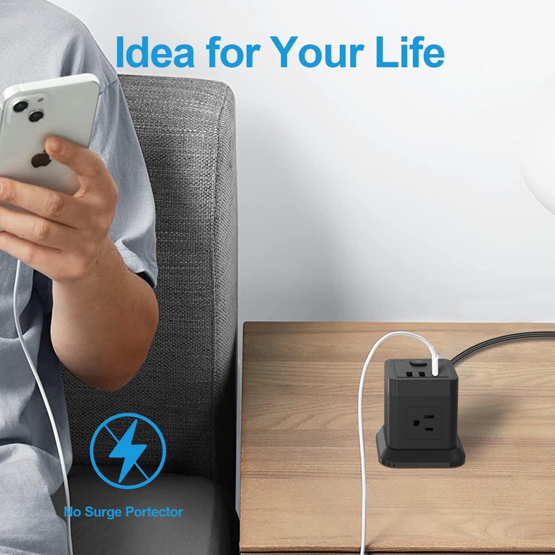 Power Strip with USB C Ports, FDTEK Power Cube with