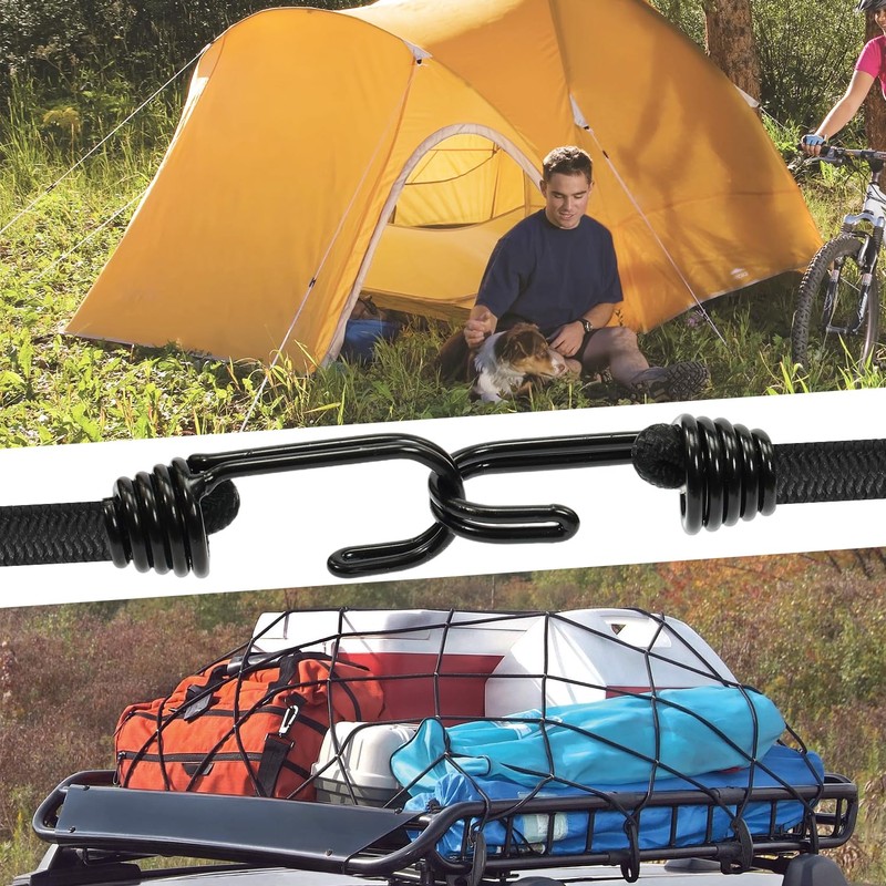 STARLEAPARTS Adjustable Bungee Cords with Hooks Heavy Duty - 20pcs