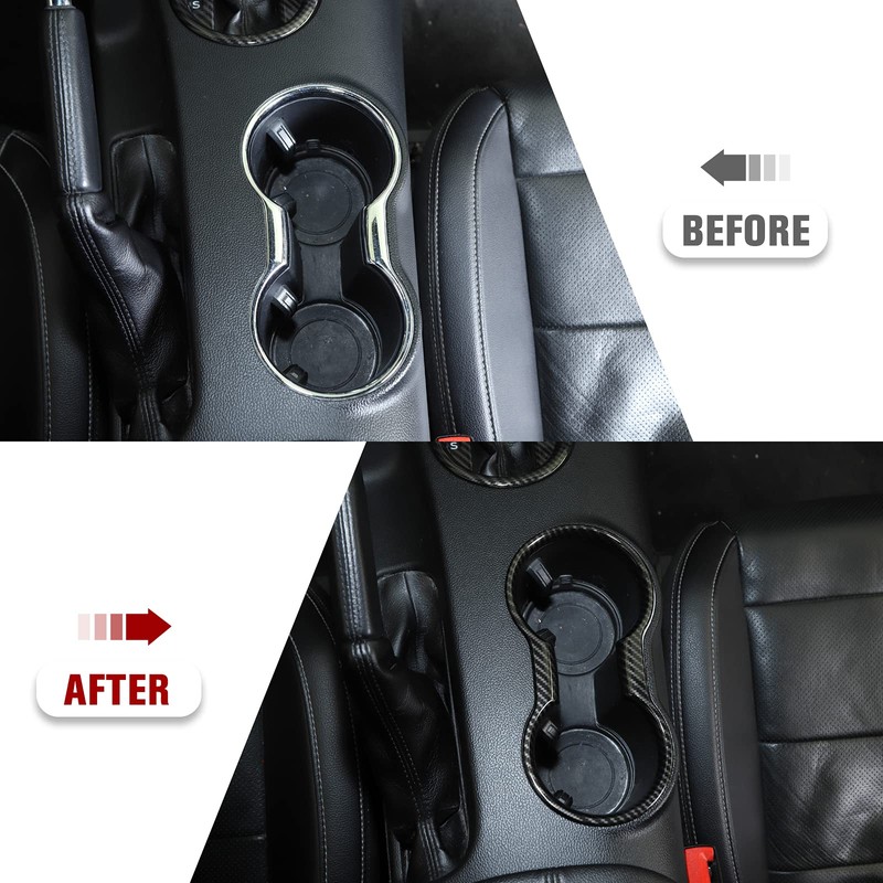 RT-TCZ Carbon Fiber Cup Holder Cover Frame Trim Interior Accessories