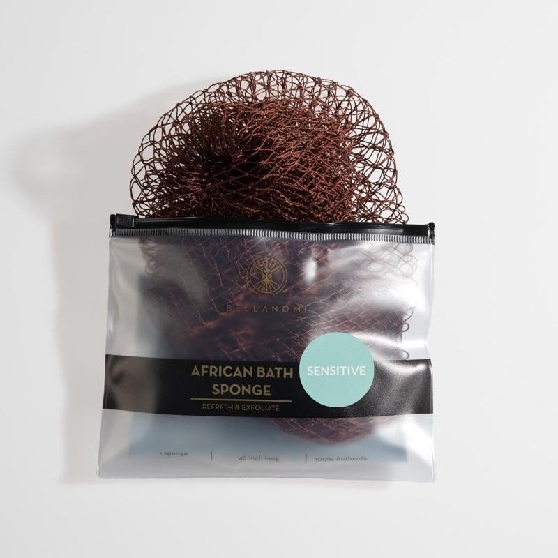 Bellanomi African Exfoliating Net Sponge for SENSITIVE SKIN Bath Sponge:_Olive