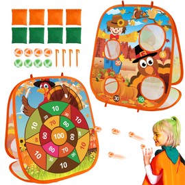 Fall Thanksgiving Bean Bag Toss Games for Kids, Fall Festival Party Games Outdoor Indoor Turkey Dart Board for Kids Carnival Games Toys Thanksgiving Party Favors Gifts for Boys Girls Family Yard Games