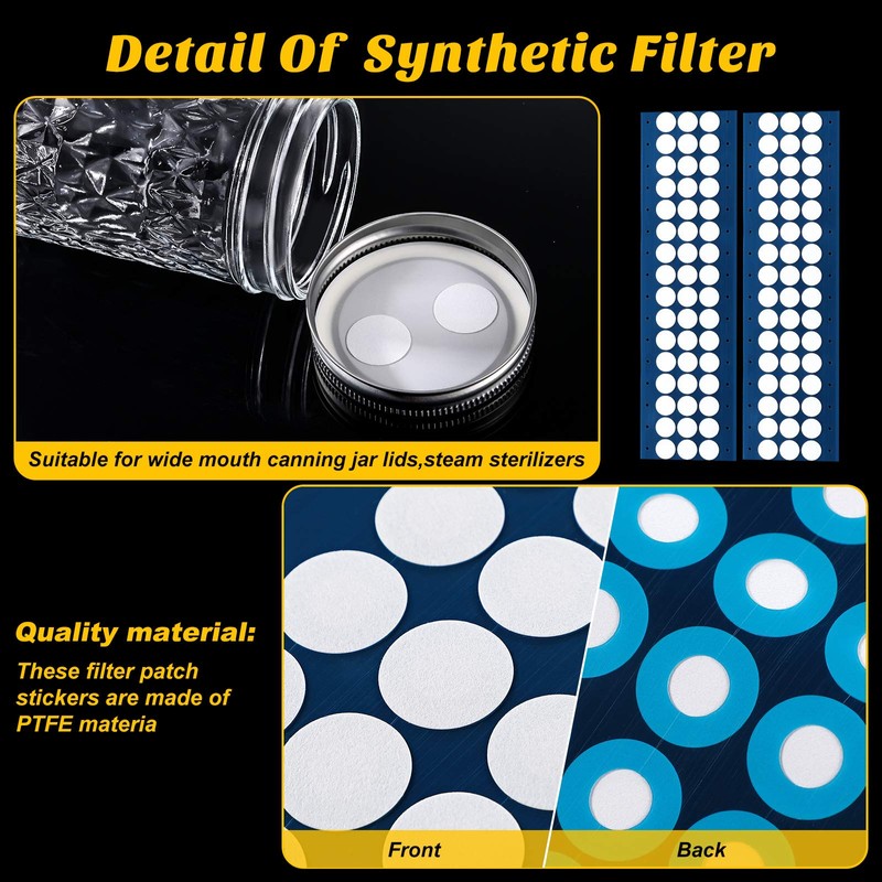 Zonon 96 Pieces Synthetic Filter Paper Stickers 20 mm 0.25