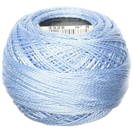 DMC 116 8-3325 Pearl Cotton Thread Balls, Light Baby Blue, Size 8