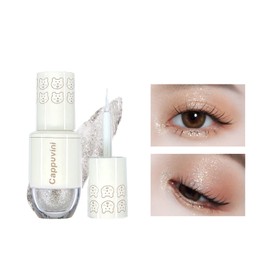 CAPPUVINI Liquid Glitter Shadow Like Stars, Glitter, Solid Color, Stick Eye Shadow, Teardrop Bag, 6 Colors, Starry Sand Liquid Eye Shadow, Liquid Eye Shadow, Long Lasting, Highly Colorful, Transparent, Portable, Easy to Use, 0.1 oz (4 g) (05 Galaxy Star)