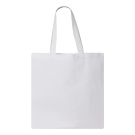 Q-TEES QTB Large Blank Heavy Duty Reusable Canvas Tote Shopping Bag (White)