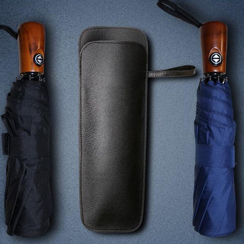CATSELURRY Umbrella Cover High-end Black PU Leather Umbrella Cover Portable