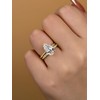 RODIFFY 4 Carat Pear Cut Bridal Wedding Ring Set for
