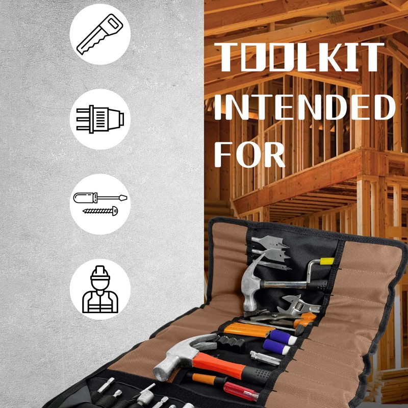 Finegift 36 Pockets Tool Roll Organizer Tool Roll Up Pouch,