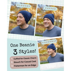 Funky Junque - Gorro de invierno para mujer, gorro de punto, holgado, bohemio, para pescador, suave, cálido, moderno, marino, Talla única