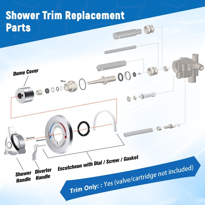 Avenuebool Retrofit Trim Kit, Compatible with Symmons/Temptrol Tub and Shower