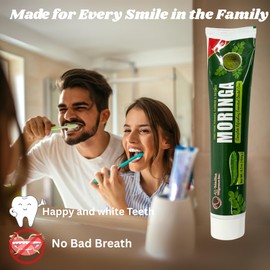 Infinix Moringa and Clove Toothpaste with Myrrh Oil, Sage Oil, White Oak Bark, Clove, and Menthol - Paraben Free Refreshing Oral Care for Sensitive Teeth - Halal - Pack of 6