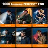 LED Headlamp Rechargeable Battery Powered Forehead 5 Light Mode 1000
