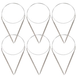 6pcs Set with 4mm Circular Knitting Needles, Circular Knitting Needles, Short Length 40cm for Socks, Hats, Gloves, and Small Knitting Projects, Includes 2.5mm, 3.0mm, 3.5mm, 4.0mm, 4.5mm, 5.0mm