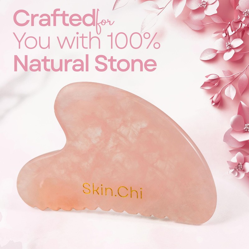 Skin Chi Rose Quartz Gua Sha Facial Comb – Real