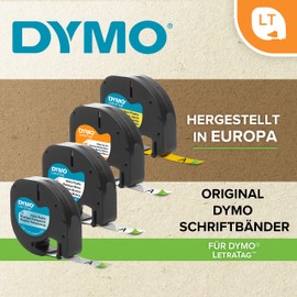 DYMO DYMO S0721650 Schriftband 91205 UK/FR-Version, Schwarz auf Blau, 12mm