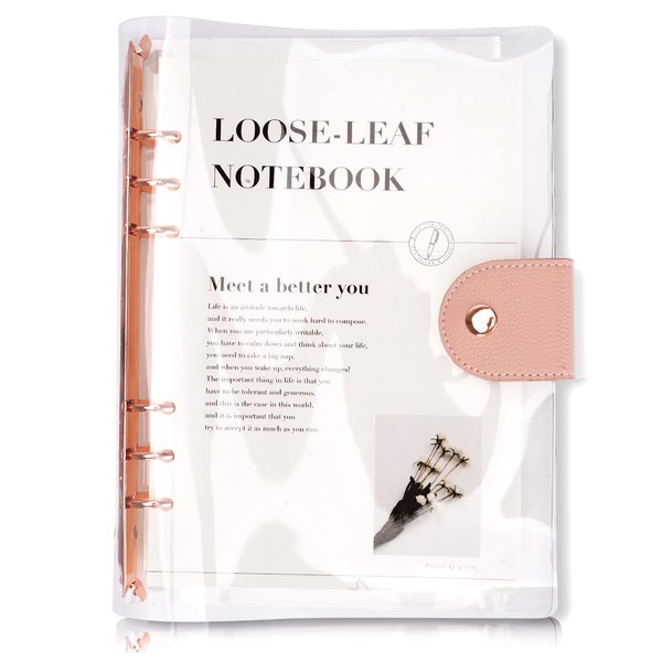 A5 Size, 6 Holes, Loose Leaf PVC, Transparent Binder, Simple