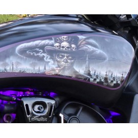 Indian Scout - Motorcycle Tank Decals - 3pc Set - Baron Samedi - for 2015 Thru 2024 Scout Bobber 60 20 Rogue