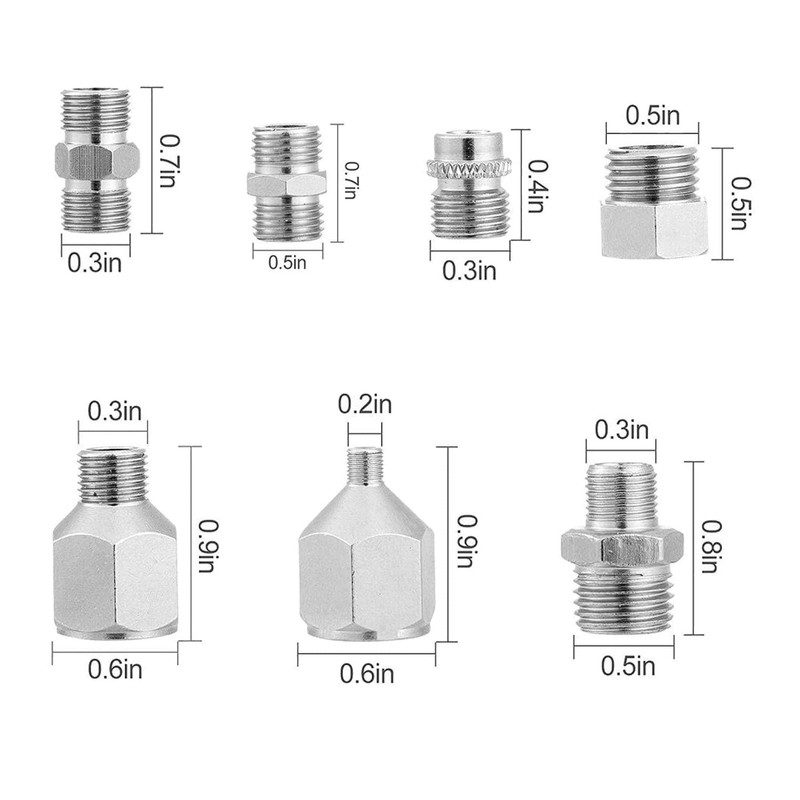 HUBEST Multi-Size Airbrush Adapter Set Air Brush Fitting Connector Kit