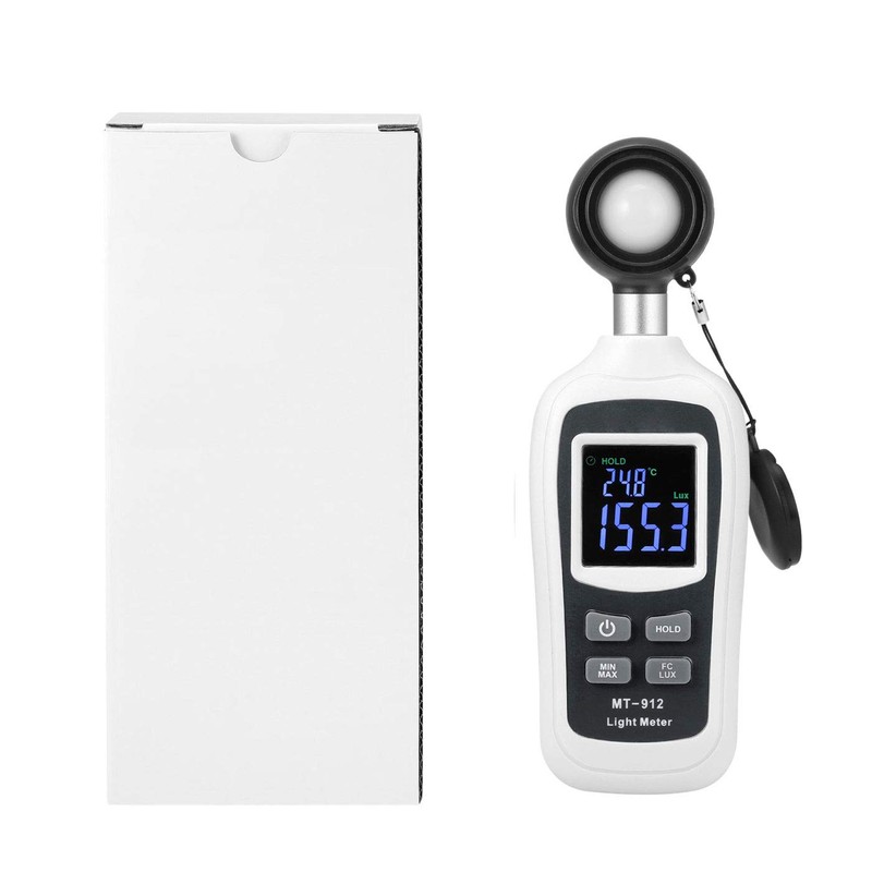 Digital Light Meter,V·Resourcing Handheld Illuminance Meter with Ambient Temperature Measurer,Range