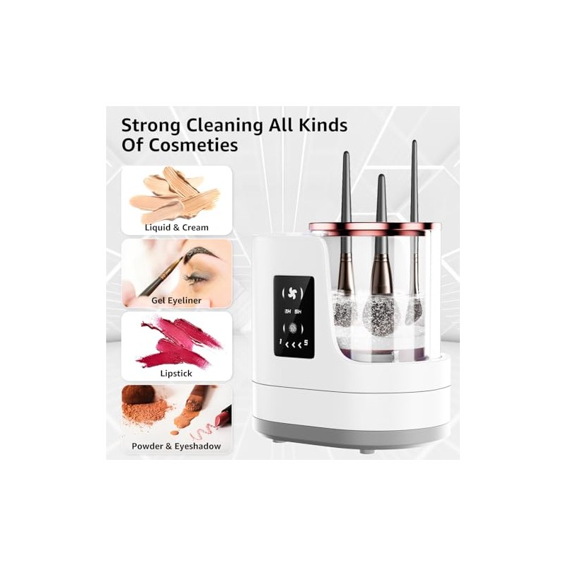 Electric Makeup Brush Cleaner Machine, Portable Cosmetic Brush Washer and